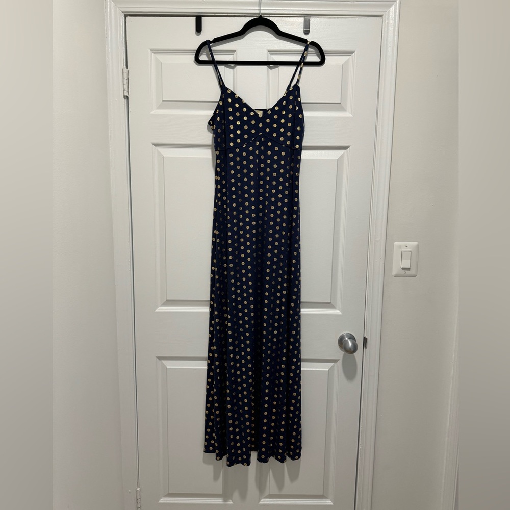 MICHAEL by Michael Kors Blue and Gold Maxi Dress Size M